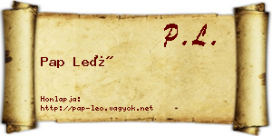 Pap Leó névjegykártya